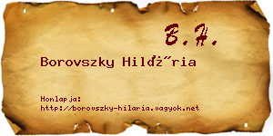 Borovszky Hilária névjegykártya